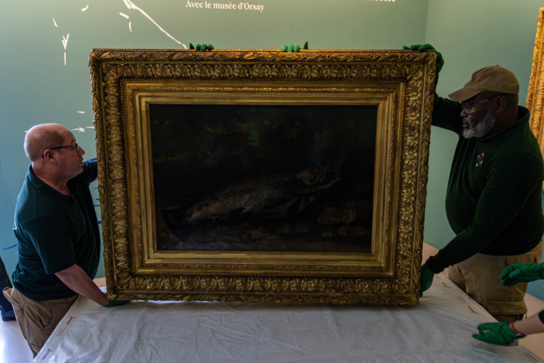 Photo Accrochage « La Truite » au Musée Courbet – Ornans